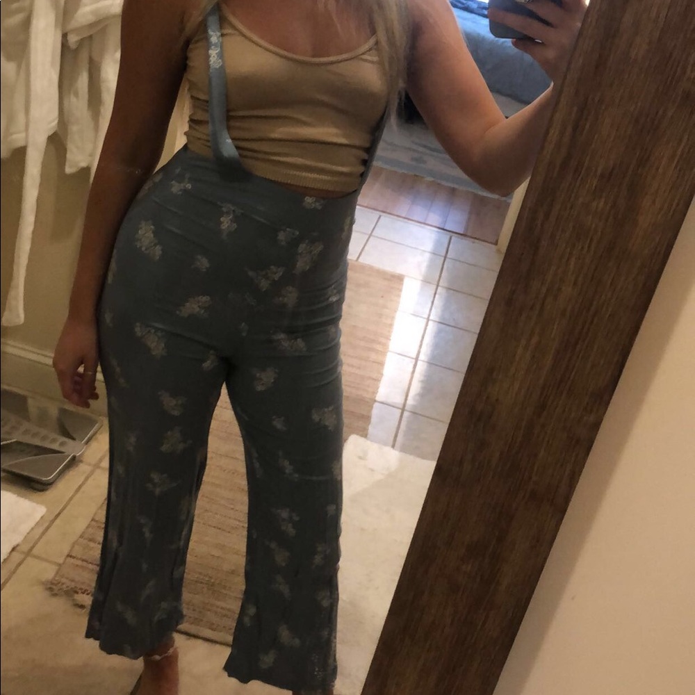 Wild Fable blue floral suspenders